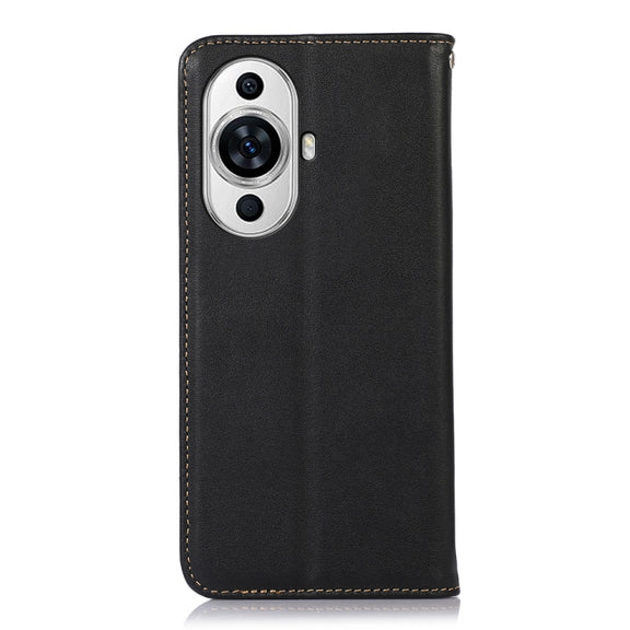 For Huawei Nova 11 KHAZNEH Nappa Top Layer Cowhide Leather Phone Case(Black)