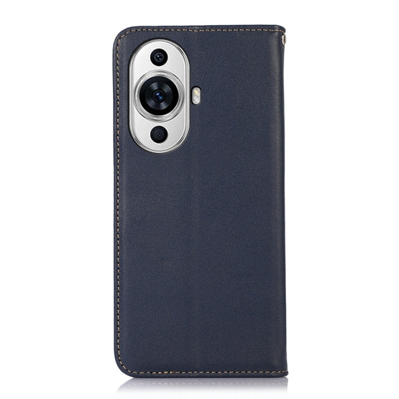 For Huawei Nova 11 KHAZNEH Nappa Top Layer Cowhide Leather Phone Case(Blue)
