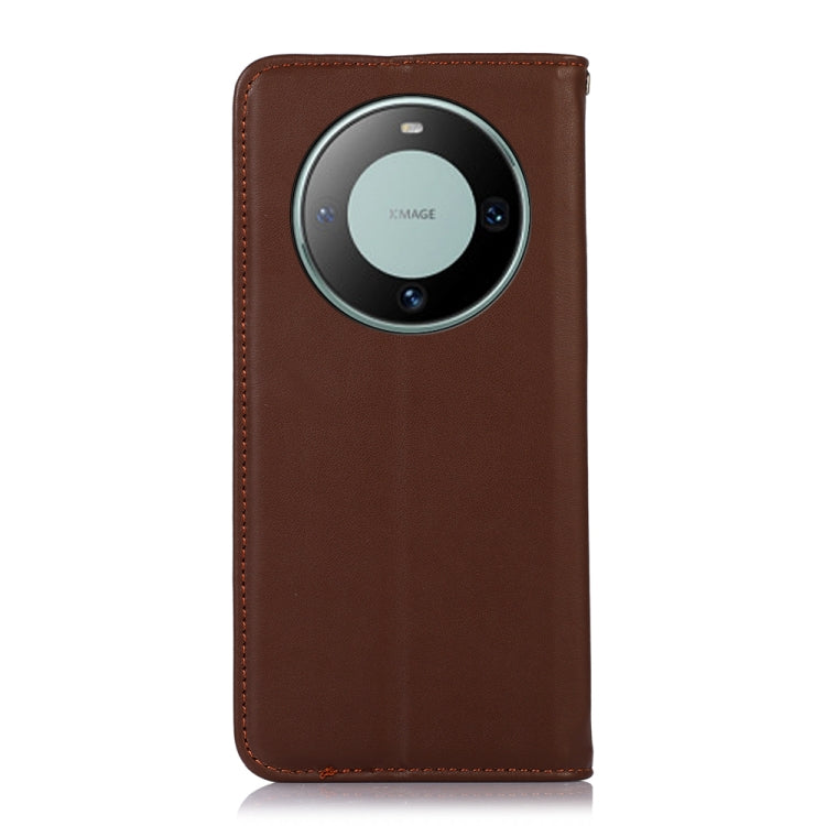 For Huawei Mate 60 KHAZNEH Nappa Top Layer Cowhide Leather Phone Case(Brown)