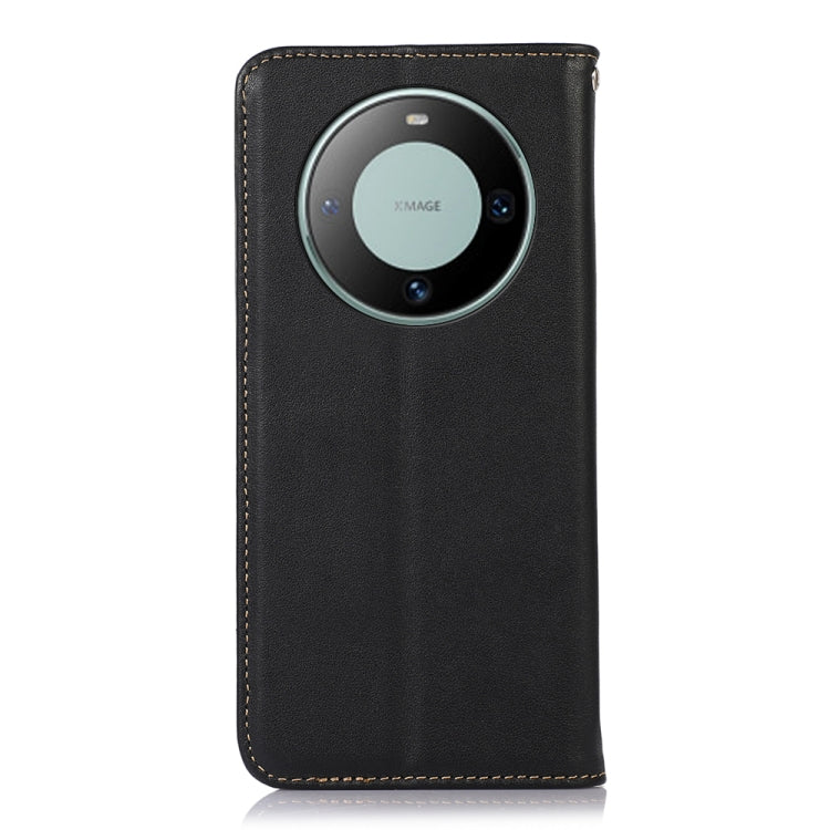 For Huawei Mate 60 KHAZNEH Nappa Top Layer Cowhide Leather Phone Case(Black)