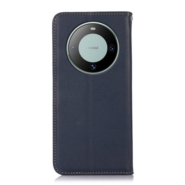 For Huawei Mate 60 KHAZNEH Nappa Top Layer Cowhide Leather Phone Case(Blue)