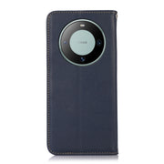 For Huawei Mate 60 KHAZNEH Nappa Top Layer Cowhide Leather Phone Case(Blue)