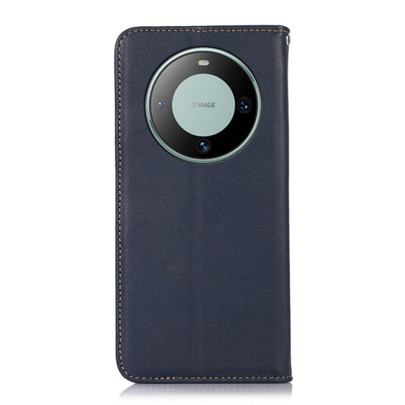 For Huawei Mate 60 KHAZNEH Nappa Top Layer Cowhide Leather Phone Case(Blue)