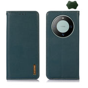 For Huawei Mate 60 KHAZNEH Nappa Top Layer Cowhide Leather Phone Case(Green)
