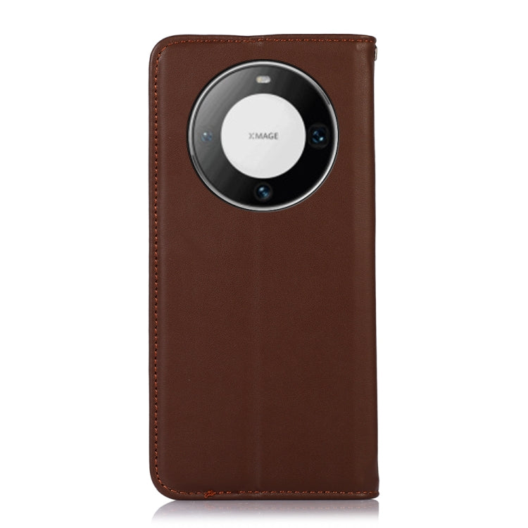 For Huawei Mate 60 Pro KHAZNEH Nappa Top Layer Cowhide Leather Phone Case(Brown)