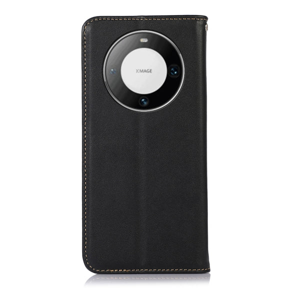 For Huawei Mate 60 Pro KHAZNEH Nappa Top Layer Cowhide Leather Phone Case(Black)