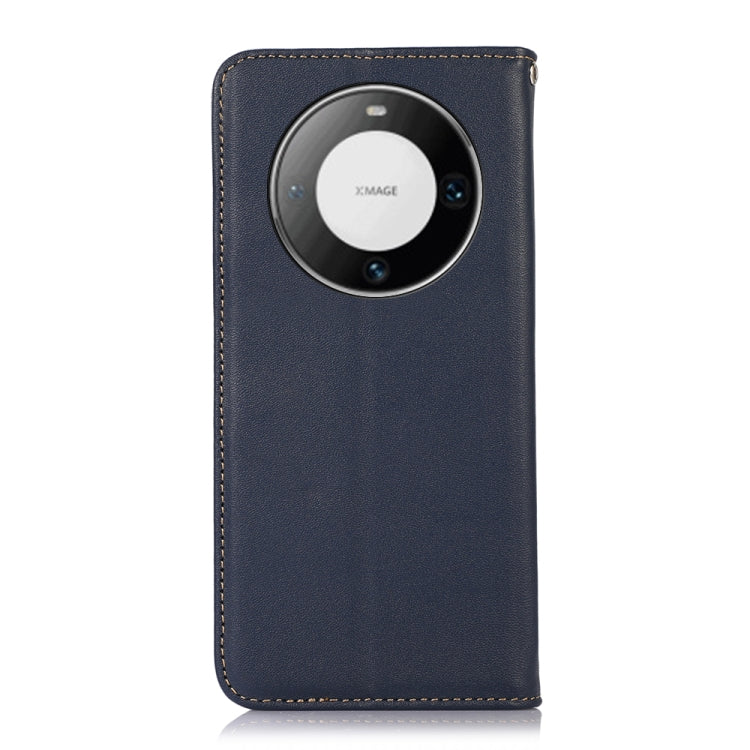 For Huawei Mate 60 Pro KHAZNEH Nappa Top Layer Cowhide Leather Phone Case(Blue)