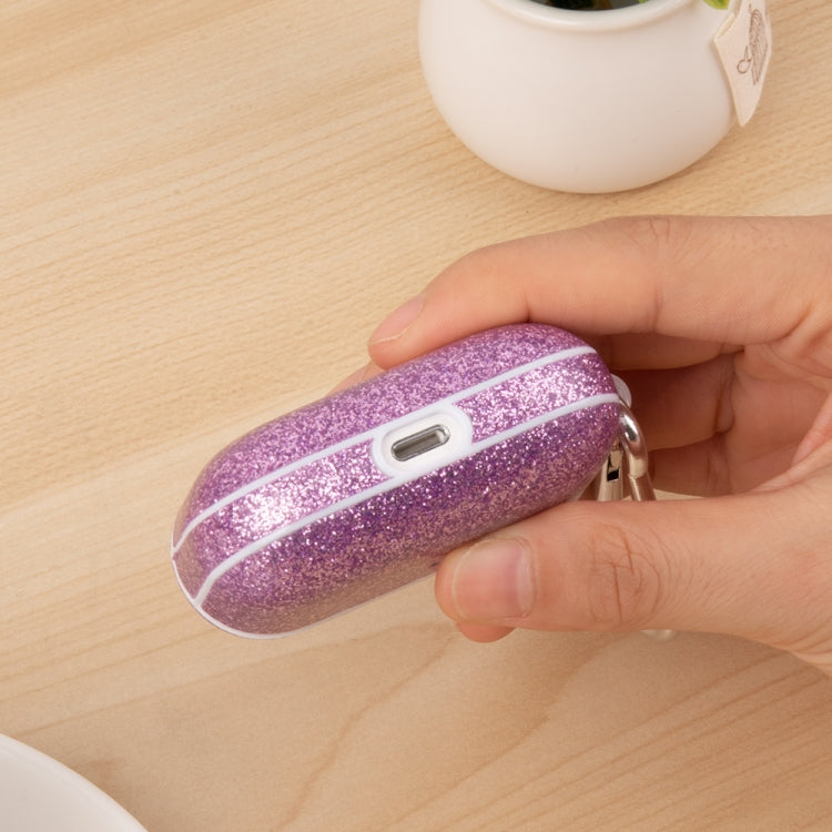 For AirPods Pro Glitter Powder Skin Texture PC TWS Earphone Case(Blue)