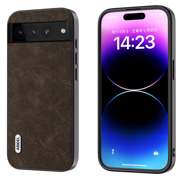 For Google Pixel 8 ABEEL Dream Litchi Texture PU Phone Case(Khaki)