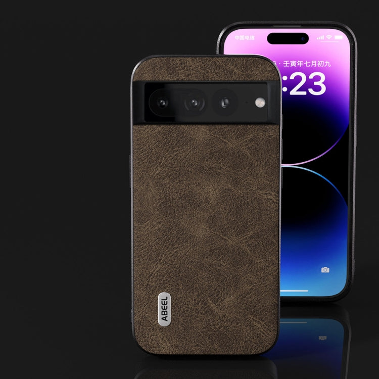 For Google Pixel 8 ABEEL Dream Litchi Texture PU Phone Case(Khaki)