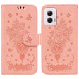 For Motorola Moto G Power 5G 2024 Butterfly Rose Embossed Leather Phone Case(Pink) - Motorola Cases by PMC Jewellery | Online Shopping South Africa | PMC Jewellery | Buy Now Pay Later Mobicred