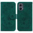 For Motorola Edge 2024 Butterfly Rose Embossed Leather Phone Case(Green) - Motorola Cases by PMC Jewellery | Online Shopping South Africa | PMC Jewellery | Buy Now Pay Later Mobicred