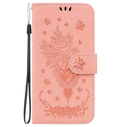 For Motorola Edge 2024 Butterfly Rose Embossed Leather Phone Case(Pink)
