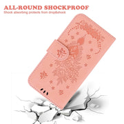 For Motorola Edge 2024 Butterfly Rose Embossed Leather Phone Case(Pink)