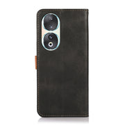 For Honor 90 KHAZNEH Dual-color Cowhide Texture Flip Leather Phone Case(Black)