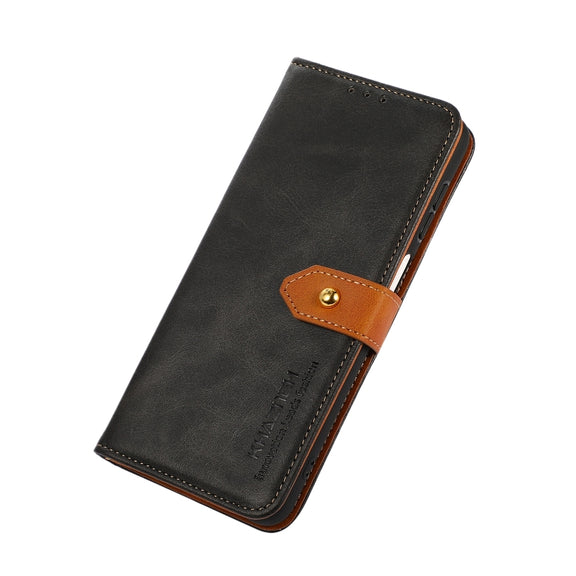 For Honor 90 KHAZNEH Dual-color Cowhide Texture Flip Leather Phone Case(Black)