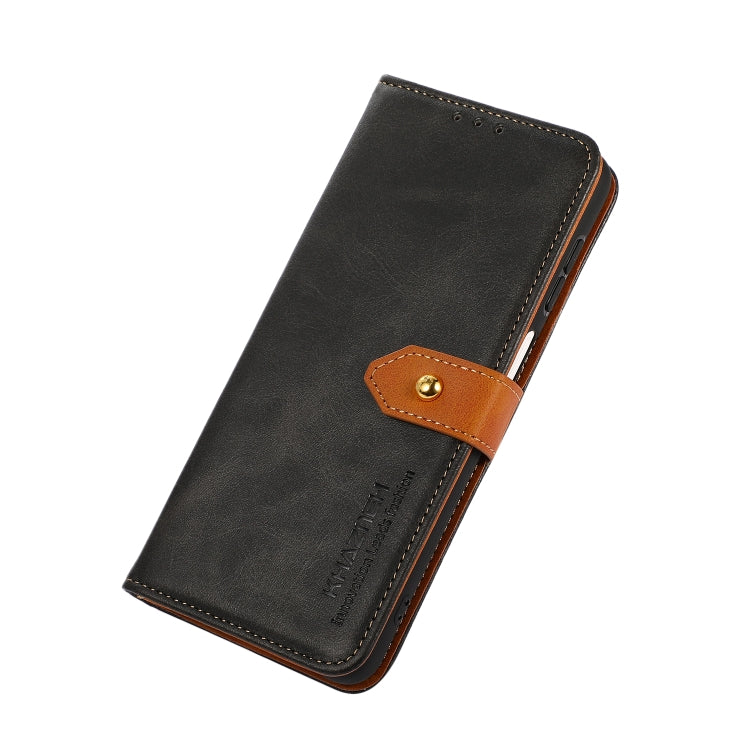 For Honor 90 KHAZNEH Dual-color Cowhide Texture Flip Leather Phone Case(Black)