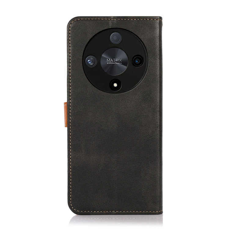 For Honor X9b/X50 5G/Magic6 Lite 5G KHAZNEH Dual-color Cowhide Texture Flip Leather Phone Case(Black)