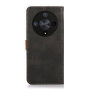 For Honor X9b/X50 5G/Magic6 Lite 5G KHAZNEH Dual-color Cowhide Texture Flip Leather Phone Case(Black)