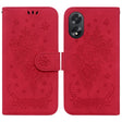 For OPPO A38 4G / A18 Butterfly Rose Embossed Leather Phone Case(Red) - A38 Cases by PMC TechLife | Online Shopping South Africa | PMC TechLife | Buy Now Pay Later Mobicred