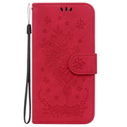 For OPPO A38 4G / A18 Butterfly Rose Embossed Leather Phone Case(Red)