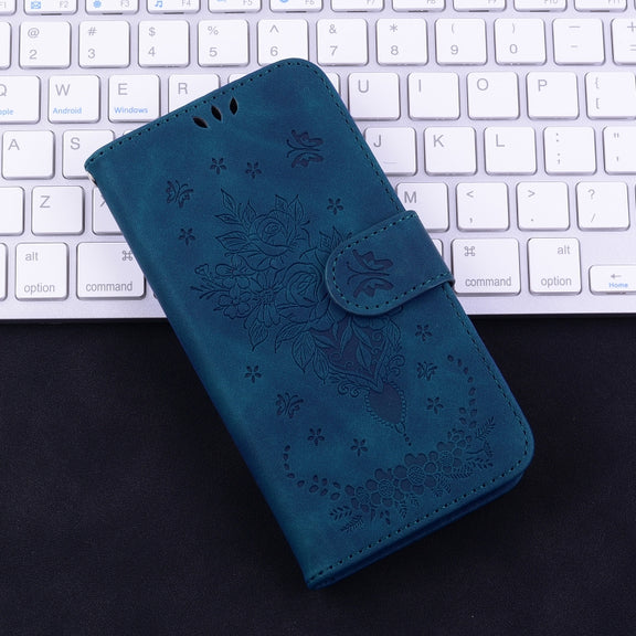 For OPPO A60 4G Butterfly Rose Embossed Leather Phone Case(Blue)