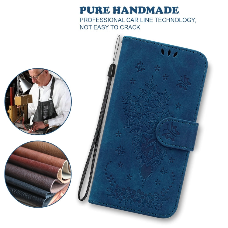 For OPPO A60 4G Butterfly Rose Embossed Leather Phone Case(Blue)