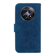 For Realme 12 5G Butterfly Rose Embossed Leather Phone Case(Blue)