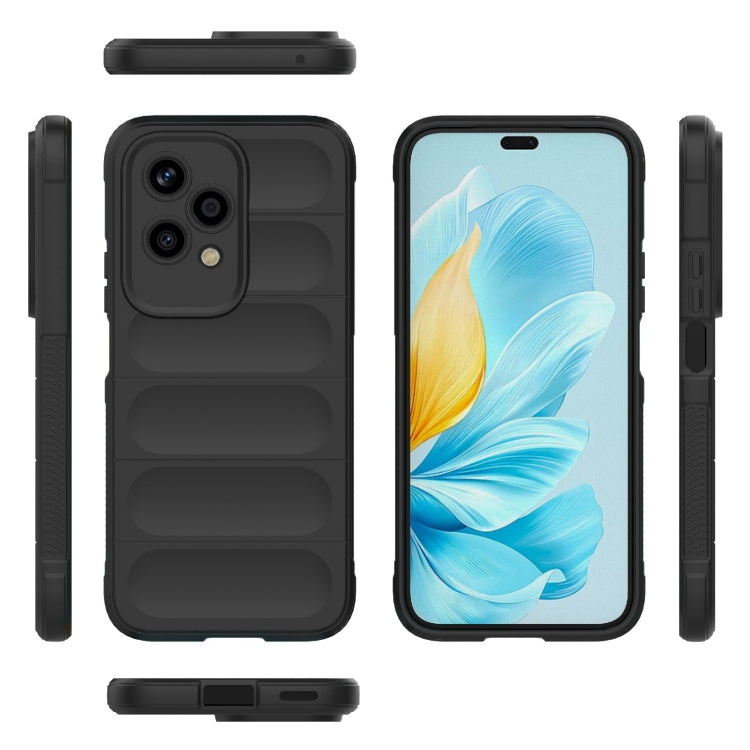 For Honor 200 Lite Global Magic Shield TPU + Flannel Phone Case(Black)