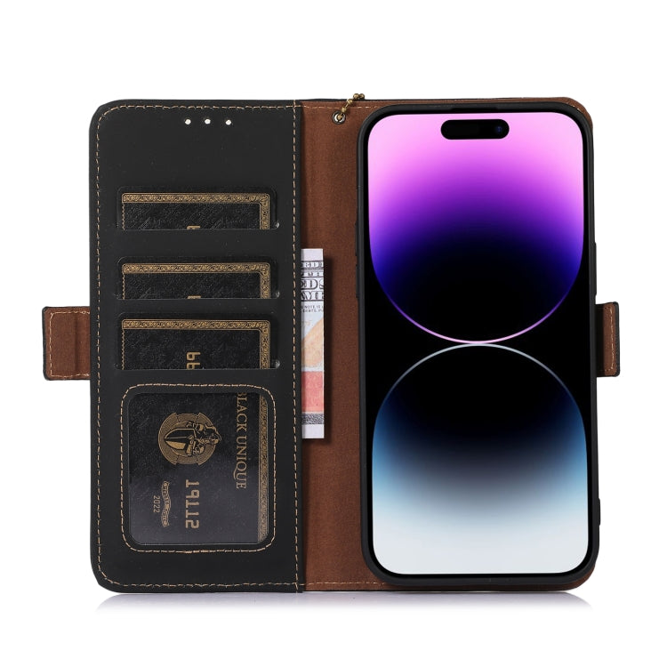 For Honor 90 5G Genuine Leather Magnetic RFID Leather Phone Case(Black)