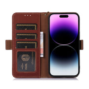 For Honor 90 5G Genuine Leather Magnetic RFID Leather Phone Case(Coffee)