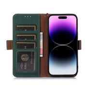 For Honor 90 5G Genuine Leather Magnetic RFID Leather Phone Case(Green)