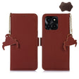 For Honor X6a Genuine Leather Magnetic RFID Leather Phone Case(Coffee) - Honor Cases by PMC TechLife | Online Shopping South Africa | PMC TechLife | Buy Now Pay Later Mobicred