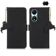 For Honor X5 Plus Genuine Leather Magnetic RFID Leather Phone Case(Black) - Honor Cases by PMC TechLife | Online Shopping South Africa | PMC TechLife | Buy Now Pay Later Mobicred