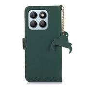 For Honor X8b Genuine Leather Magnetic RFID Leather Phone Case(Green)