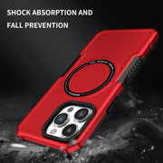 For iPhone 15 Pro MagSafe Shockproof Armor Phone Case(Red)