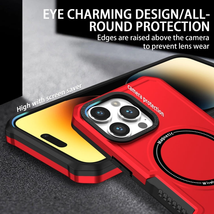 For iPhone 15 Pro MagSafe Shockproof Armor Phone Case(Red)