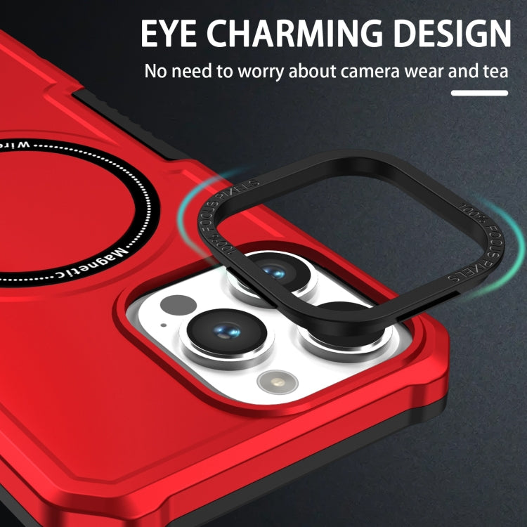 For iPhone 15 Pro MagSafe Shockproof Armor Phone Case(Red)