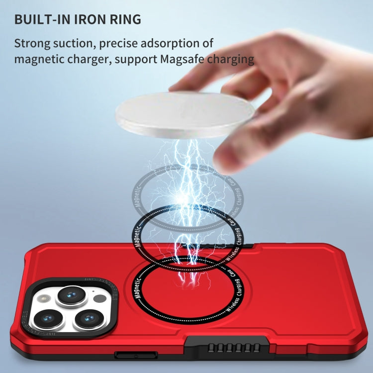 For iPhone 15 Pro MagSafe Shockproof Armor Phone Case(Red)