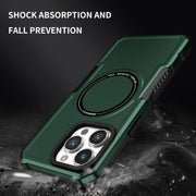 For iPhone 15 Pro MagSafe Shockproof Armor Phone Case(Dark Green)