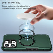 For iPhone 15 Pro MagSafe Shockproof Armor Phone Case(Dark Green)