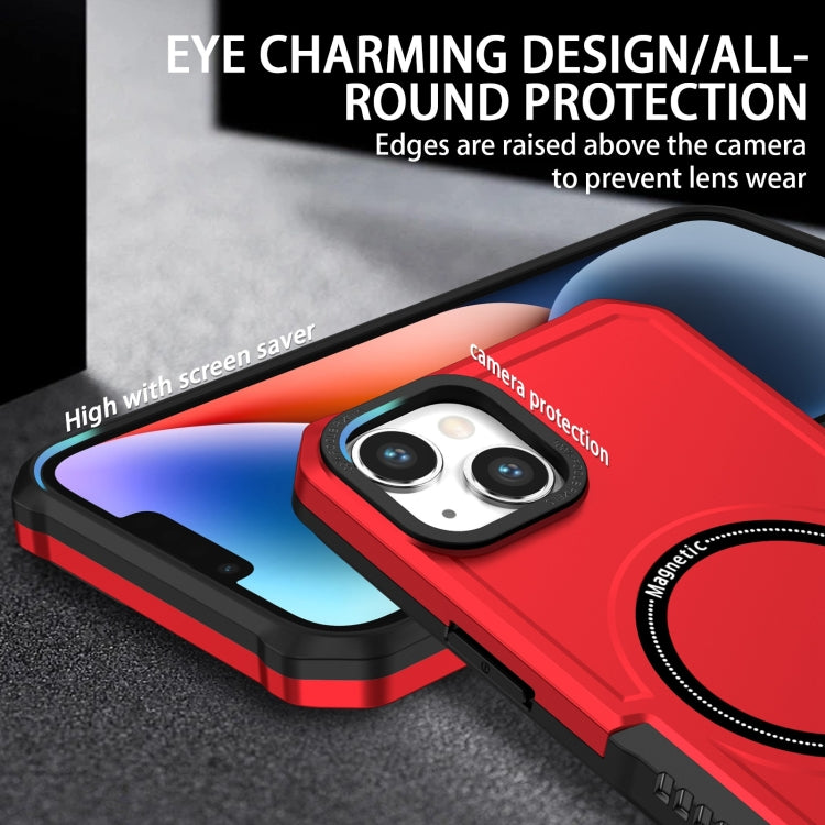 For iPhone 15 Plus MagSafe Shockproof Armor Phone Case(Red)