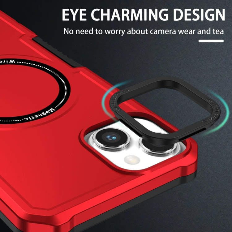 For iPhone 15 Plus MagSafe Shockproof Armor Phone Case(Red)