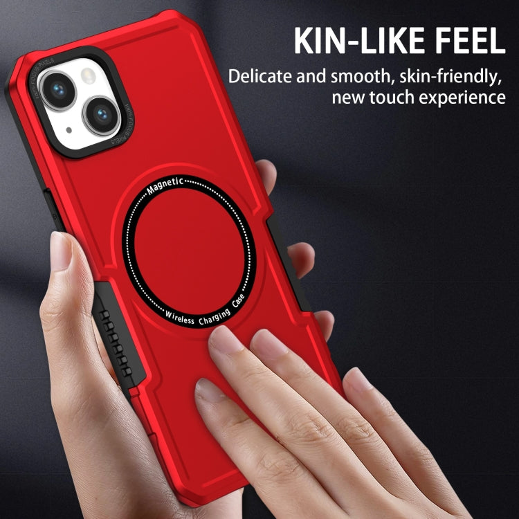 For iPhone 15 Plus MagSafe Shockproof Armor Phone Case(Red)
