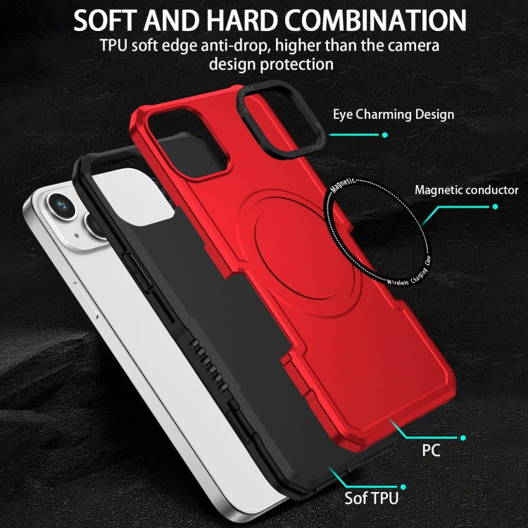 For iPhone 15 Plus MagSafe Shockproof Armor Phone Case(Red)