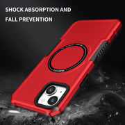For iPhone 15 MagSafe Shockproof Armor Phone Case(Red)