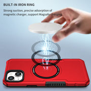 For iPhone 15 MagSafe Shockproof Armor Phone Case(Red)