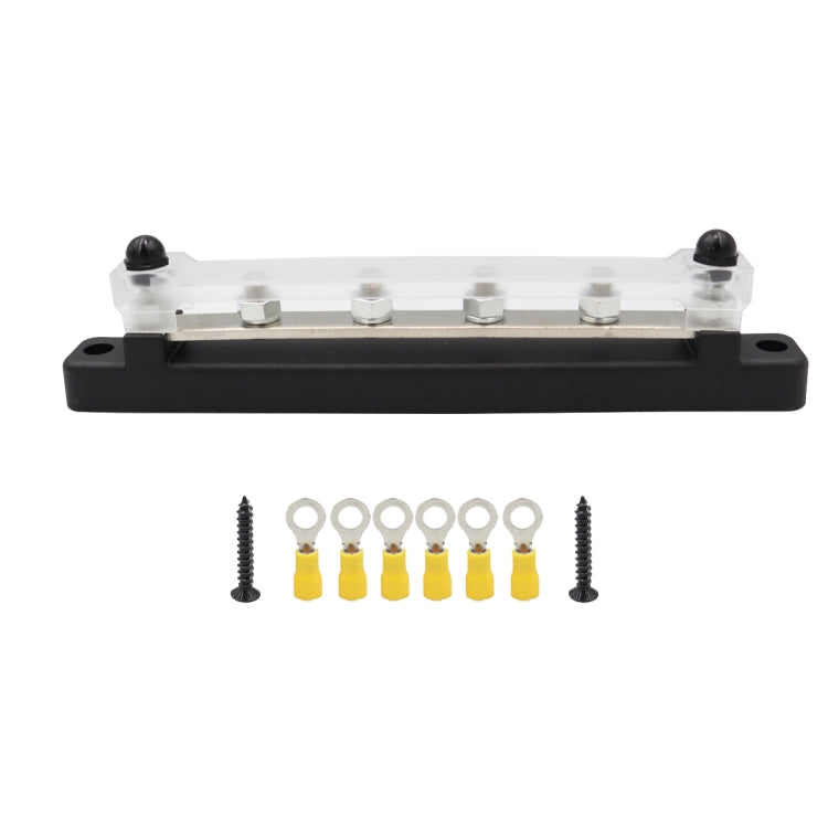 CP-3124 RV Yacht 150A High Current Single-row 4-way Busbar with 6pcs Terminals