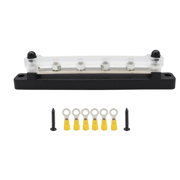 CP-3124 RV Yacht 150A High Current Single-row 4-way Busbar with 6pcs Terminals