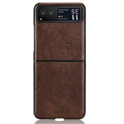For Motorola Moto Razr 40 Litchi Texture Back Cover Phone Case(Brown)